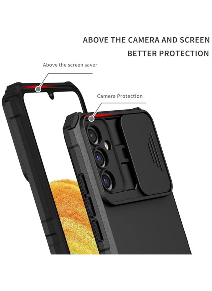 Generic TPU Tough PC Cover For Samsung Galaxy A55 Slide Camera Kickstand, Shockproof Protective Phone Case  - Image 5