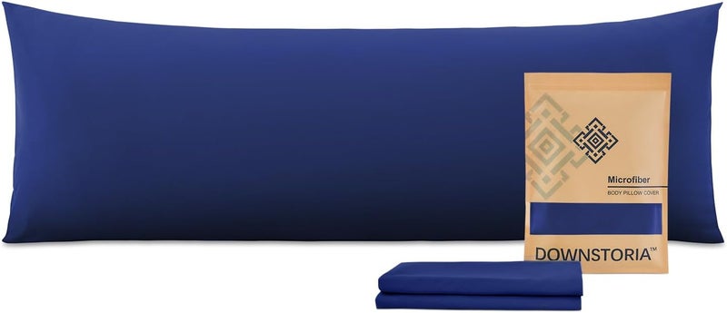 DOWNSTORIA Body Pillow Cover, Ultra Soft Microfiber Long Pillowcase, Envelope Closure Large Pillow Cases 20x54 inch (Navy Blue) - Image 1
