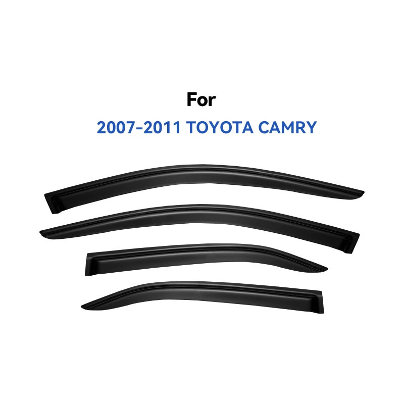 YQAUTEC Window Visors Rain Guards for 2007 2008 2009 2010 2011 Toyota Camry, Out-Channel Window Vent Wind Deflectors Visors Shades for 07-11 Camry - Image 2