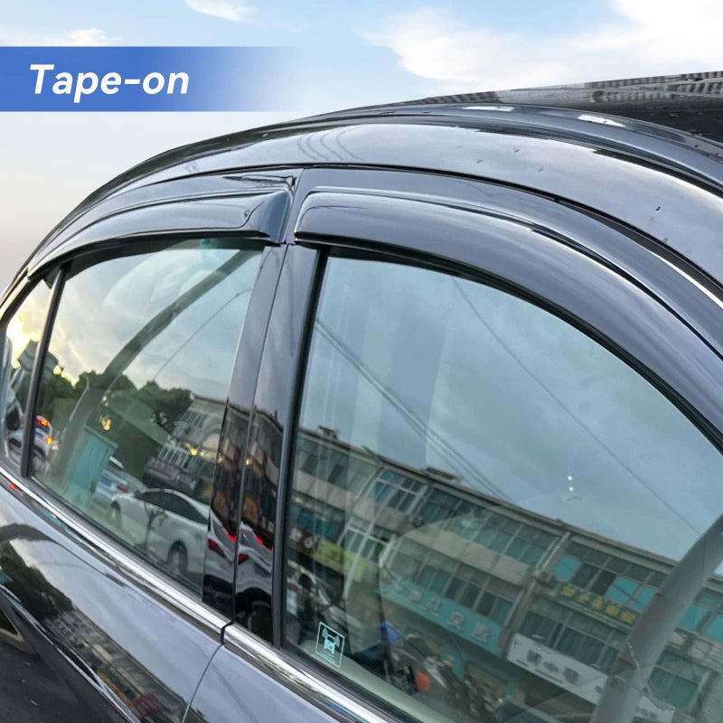 YQAUTEC Window Visors Rain Guards for 2007 2008 2009 2010 2011 Toyota Camry, Out-Channel Window Vent Wind Deflectors Visors Shades for 07-11 Camry - Image 3