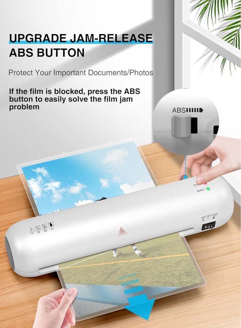 Laminator,Hot  Cold Laminator A4 Laminator Machine, 9 Inch with 6 in-1 Personal Desktop Laminator with Laminating Sheets 15 pcs, Fast Warm Laminator for Office, School, Home, Business - Image 5