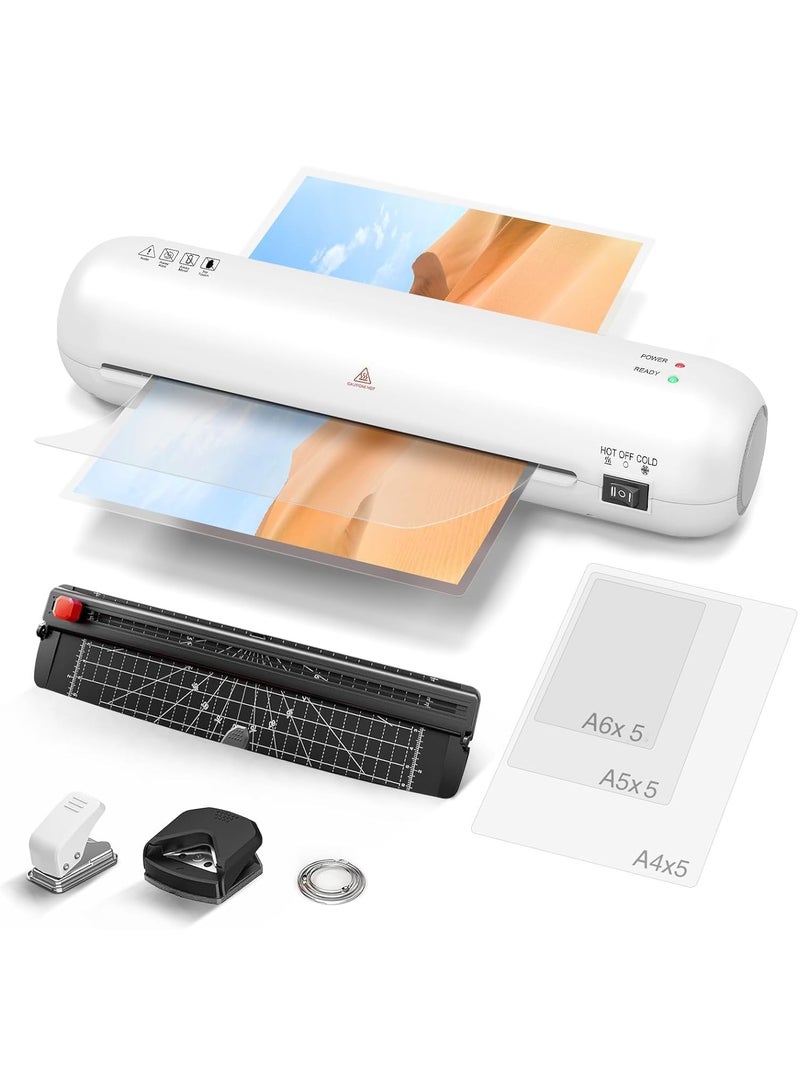 Laminator,Hot  Cold Laminator A4 Laminator Machine, 9 Inch with 6 in-1 Personal Desktop Laminator with Laminating Sheets 15 pcs, Fast Warm Laminator for Office, School, Home, Business - Image 1