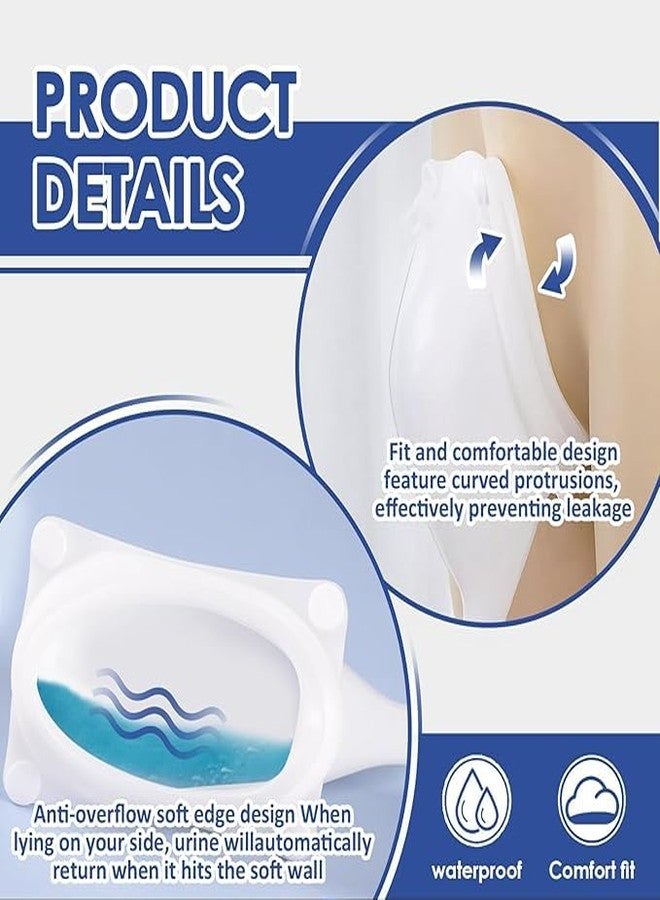 COZIESS مجموعة COZIESS 1Pack، مجموعة تجميع البول المحمولة القابلة للارتداء مع سروال ثابت يسمح بالتهوية، وكبسولة تجميع سيليكون قابلة لإعادة الاستخدام، وأكياس تصريف البول بسعة 2000 مل و1000 مل، سهلة الاستخدام، للرجال كبار السن. - Image 4