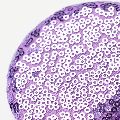 Foeran Mouse Ears Headbands Shiny Bows Mouse Ears Glitter Party Princess Decoration Cosplay Costume for Girls Women (Purple-1) - Image 2