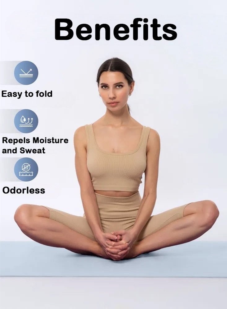 PHISMA Yoga Mat, Extra Thick 6MM TPE Fitness Exercise Mat with Carrying Sling & Storage Bag - Non-Slip Dual-Sided (183x80cm) - (Blue) - Image 5