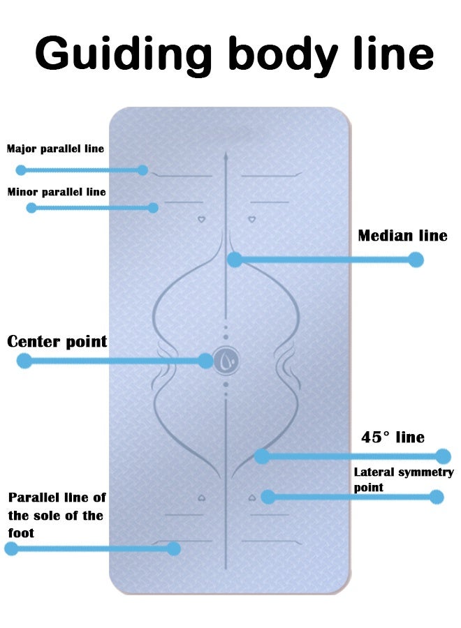 PHISMA Yoga Mat, Extra Thick 6MM TPE Fitness Exercise Mat with Carrying Sling & Storage Bag - Non-Slip Dual-Sided (183x80cm) - (Blue) - Image 3