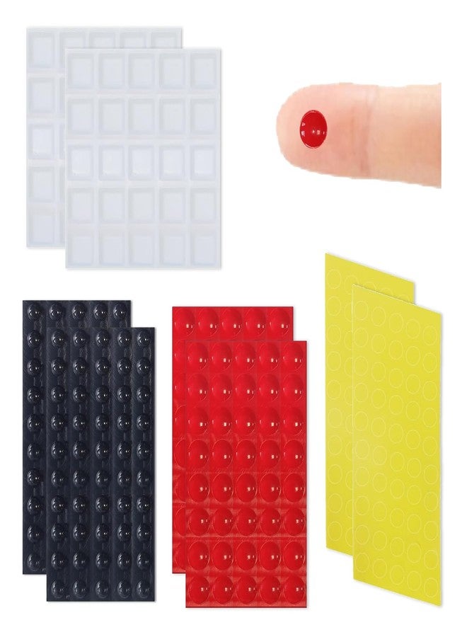 YAFIYGI 300 Pcs Tactile Stickers Raised Bump Dot Markers Durable Silicone Adhesive Identification Dotsfor LowVision Braille Visual Aid Suitable for Vision impaired Bump dots Blind Red Yellow Black White - Image 1
