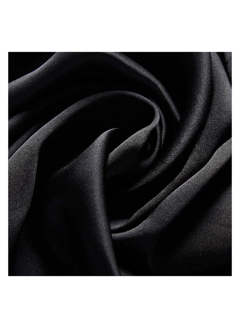 كابريشوس طقم بيجامة نسائية من الساتان الحريري بأكمام كاملة - ملابس نوم فائقة النعومة ومريحة لنوم فاخر ومريح، مثالية لأمسيات الاسترخاء والليالي المريحة - Image 3