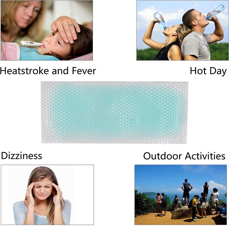 Dogxiong 60 Sheets Fever Cooling Gel Patches Cooling Forehead Strips Cooling Gel Sheet for Relieve Headache Toothache Pain Drowsiness Fatigue Refreshing Sunstroke Blue - Image 3