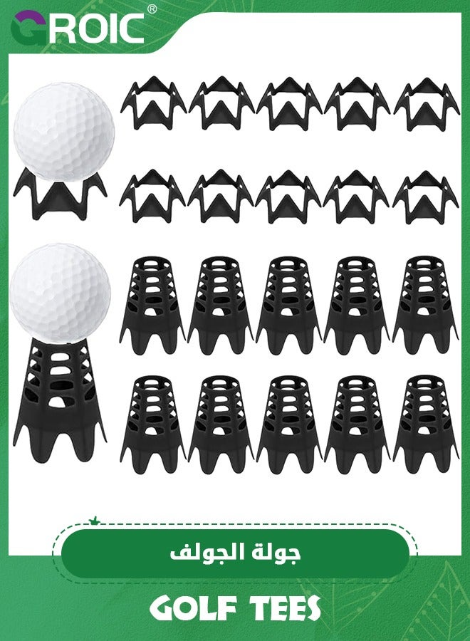 جرويك 20 قطعة من أوتاد الجولف البلاستيكية، أوتاد محاكاة الجولف للاستخدام المنزلي، أوتاد محاكاة الجولف للاستخدام الداخلي والخارجي، أوتاد حصيرة الجولف للعشب وملعب التدريب، عبوة من 10 أوتاد طويلة و10 أوتاد ص - Image 1