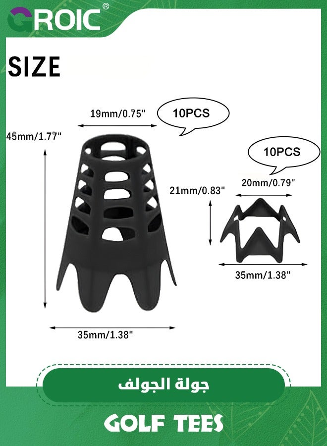 جرويك 20 قطعة من أوتاد الجولف البلاستيكية، أوتاد محاكاة الجولف للاستخدام المنزلي، أوتاد محاكاة الجولف للاستخدام الداخلي والخارجي، أوتاد حصيرة الجولف للعشب وملعب التدريب، عبوة من 10 أوتاد طويلة و10 أوتاد ص - Image 2
