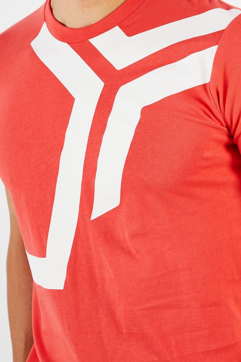 JOHN RICHMOND Men Sportswear Fit Crew Neck Short Sleeve Graphic T-shirt, Coral - Image 4