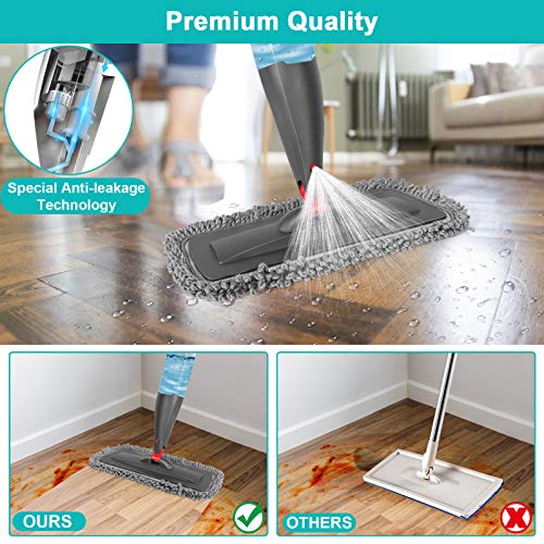 CLDREAM Spray Mop for Floor Cleaning with 3pcs Washable Pads - Wet Dry Microfiber Mop with 800 ml Refillable Bottle for Kitchen Wood Floor Hardwood Laminate Ceramic Tiles Floors Dust Cleaning - Image 3