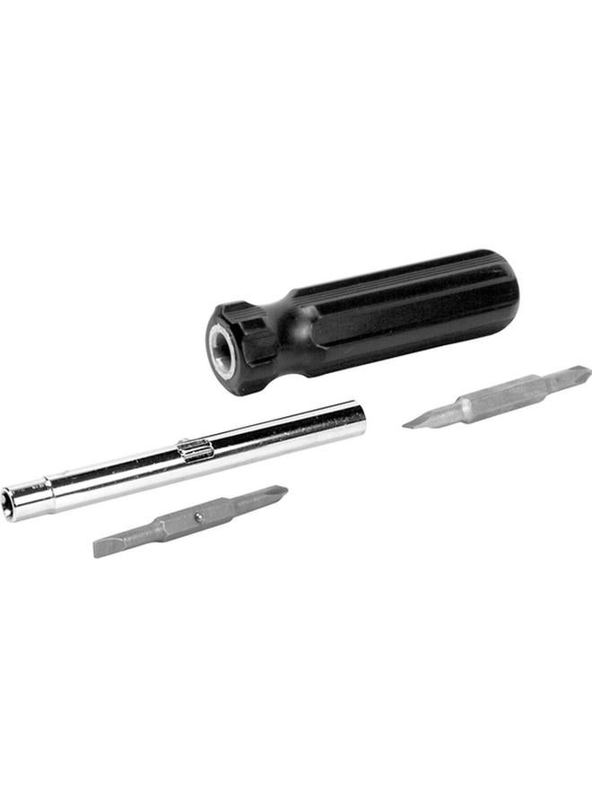 Performance Tool Project Pro Slotted 6-in-1 Screwdriver Black and Silver 20116