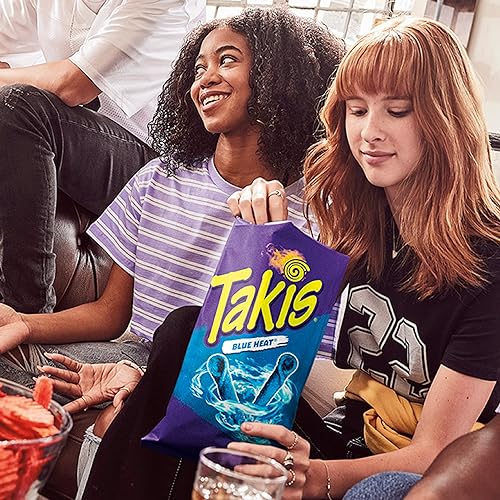 Taki's Takis Blue Heat 17 oz Fiesta Size Bag, Hot Chili Pepper Flavored Extreme Spicy Rolled Tortilla Chips - Image 4