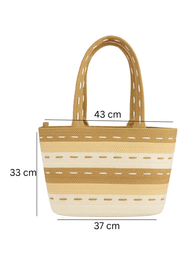 Generic Woven Straw-Style Tote Bag for Women – Casual Shoulder Handbag  - Image 2