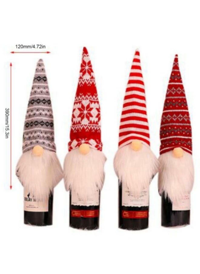 GGEROU 4Pcs Gnomes Wine Bottle Topper Cute Gnome Toppers Wine Bottle Cover  - Image 4