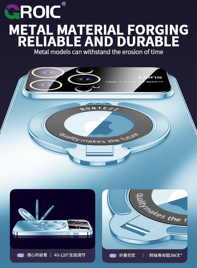 GROIC For iPhone 15 Pro Max Case with Magnetic Invisible Stand, Compatible with MagSafe, Official Color Match for iPhone, Phone Cover with Lens Protection,iPhone 15 Pro Max 6.7'' Shockproof Phone Shell - Image 3