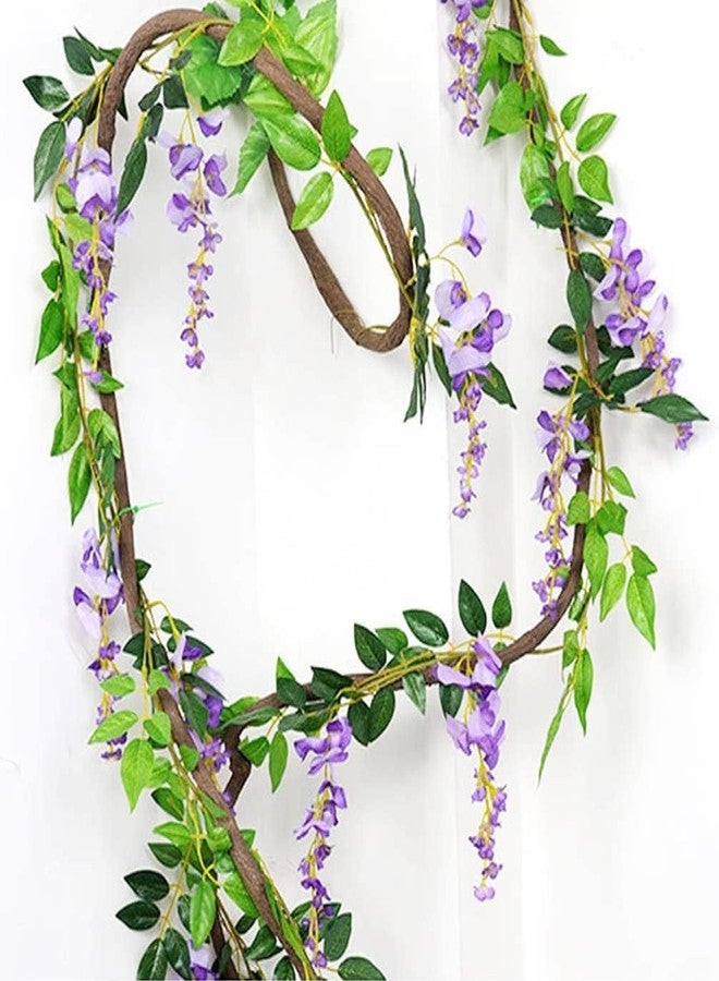 Antspirit 5pack Wisteria Garland Artificial Flowers Garland Fake Hanging Wisteria Vines for Wedding Floral Decor-Total 33 Ft (Light Purple) - Image 4
