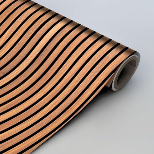 Wollzo Modern Wooden Slat Wall Panel, Vertical Decorative Room Divider, Natural Oak Finish Wallpaper (1000 cm) - Image 5
