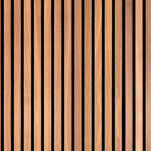Wollzo Modern Wooden Slat Wall Panel, Vertical Decorative Room Divider, Natural Oak Finish Wallpaper (1000 cm) - Image 2