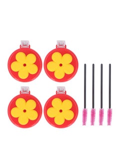 4pcs Hummingbird Clip Feeder ABS Portable with Brushes Flower Handheld Hummingbird Feeder for Window Outdoor