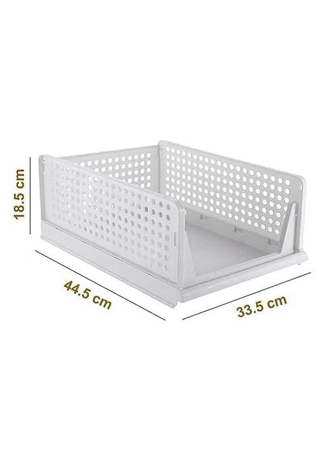 JEYANG Foldable Plastic Wardrobe Organizer - Stackable Storage Solution for Clothes, Ideal for Bathroom, Kitchen, and Bedroom Use (Pack of 12, Blue) - Image 2