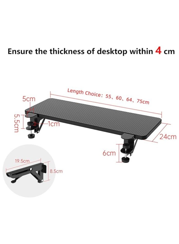 Green Tiger Ergonomics Desk Extender Tray, 21.7"x9.5" Punch-Free Clamp on, Foldable Keyboard Drawer Tray, Table Mount Arm Wrist Rest Shelf, Computer Elbow Arm Support - Image 4