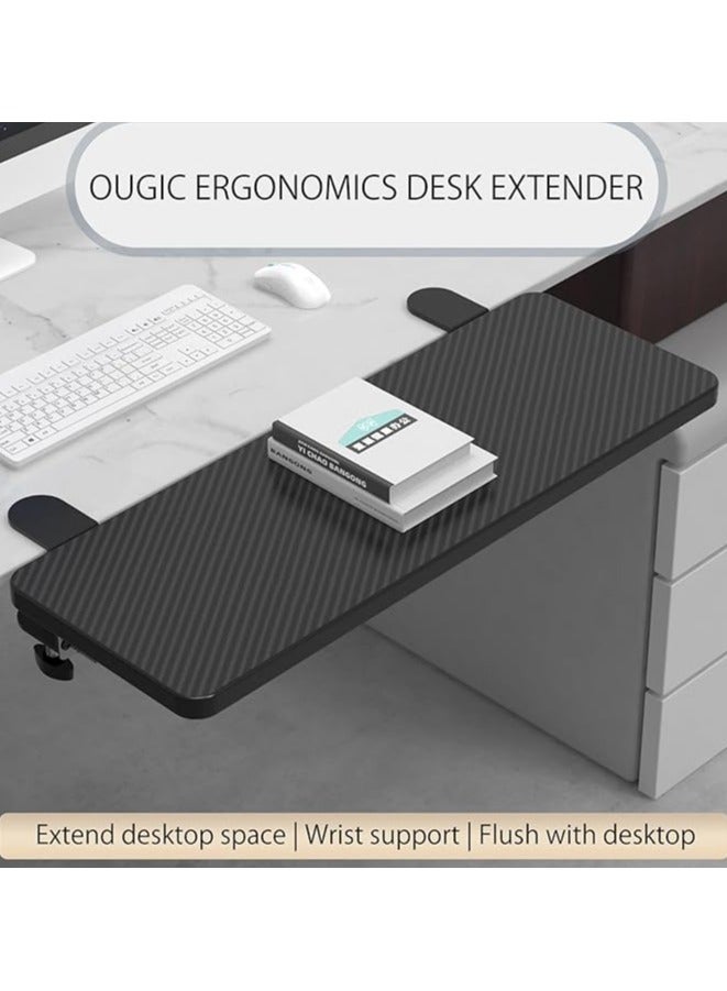 Green Tiger Ergonomics Desk Extender Tray, 21.7"x9.5" Punch-Free Clamp on, Foldable Keyboard Drawer Tray, Table Mount Arm Wrist Rest Shelf, Computer Elbow Arm Support - Image 5