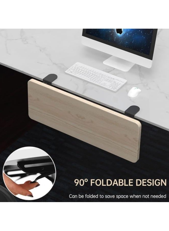 Green Tiger Ergonomics Desk Extender Tray, 21.7"x9.5" Punch-Free Clamp on, Foldable Keyboard Drawer Tray, Table Mount Arm Wrist Rest Shelf, Computer Elbow Arm Support - Image 2