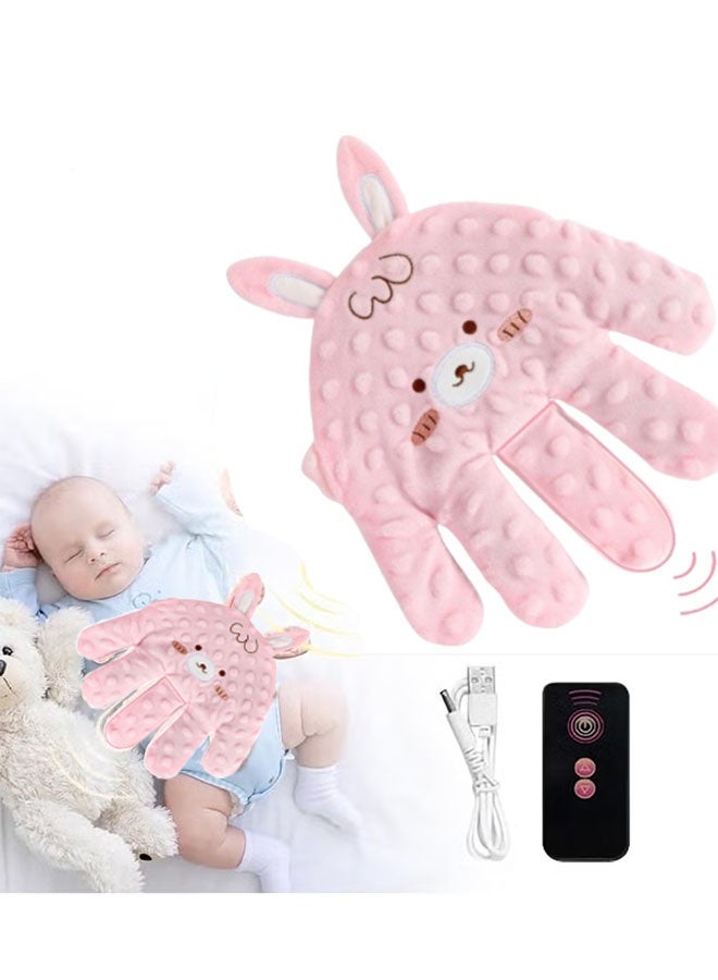 Ailily Baby Soothing Palm, Baby Patter for Sleep,Automatic Patting Patter Pillow， Startle Prevention Cartoon Animal Baby Pillow, Electric Baby Soothing Palm with Remote Control, for Newborns Baby Girl Baby Boy（pink） - Image 2