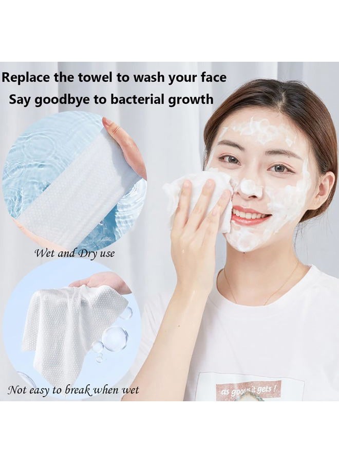 Hsxfl Disposable Face Towel 100 Count for Washing Soft Cotton Dry Wipes Facial Cloths Towelettes for Washing and Drying, Facial Tissue for Cleansing, Skincare and Makeup Remover (4 Pack-400 Count) - Image 2