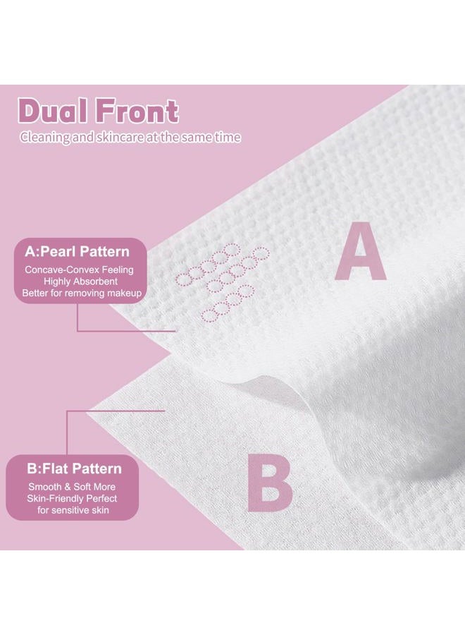 Hsxfl Disposable Face Towel 100 Count for Washing Soft Cotton Dry Wipes Facial Cloths Towelettes for Washing and Drying, Facial Tissue for Cleansing, Skincare and Makeup Remover (4 Pack-400 Count) - Image 3