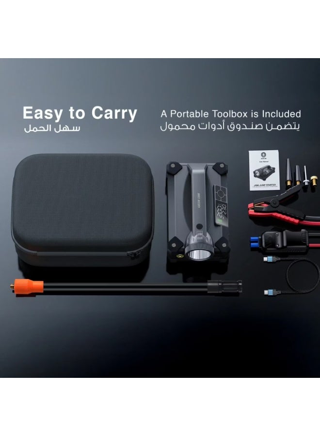 بلو فاير جهاز تشغيل بطارية السيارة M6 بسعة 24000mAh مع منفاخ هواء 150 PSI وإضاءة 2000 لومن وشحن Type-C متعدد الجهد - Image 4