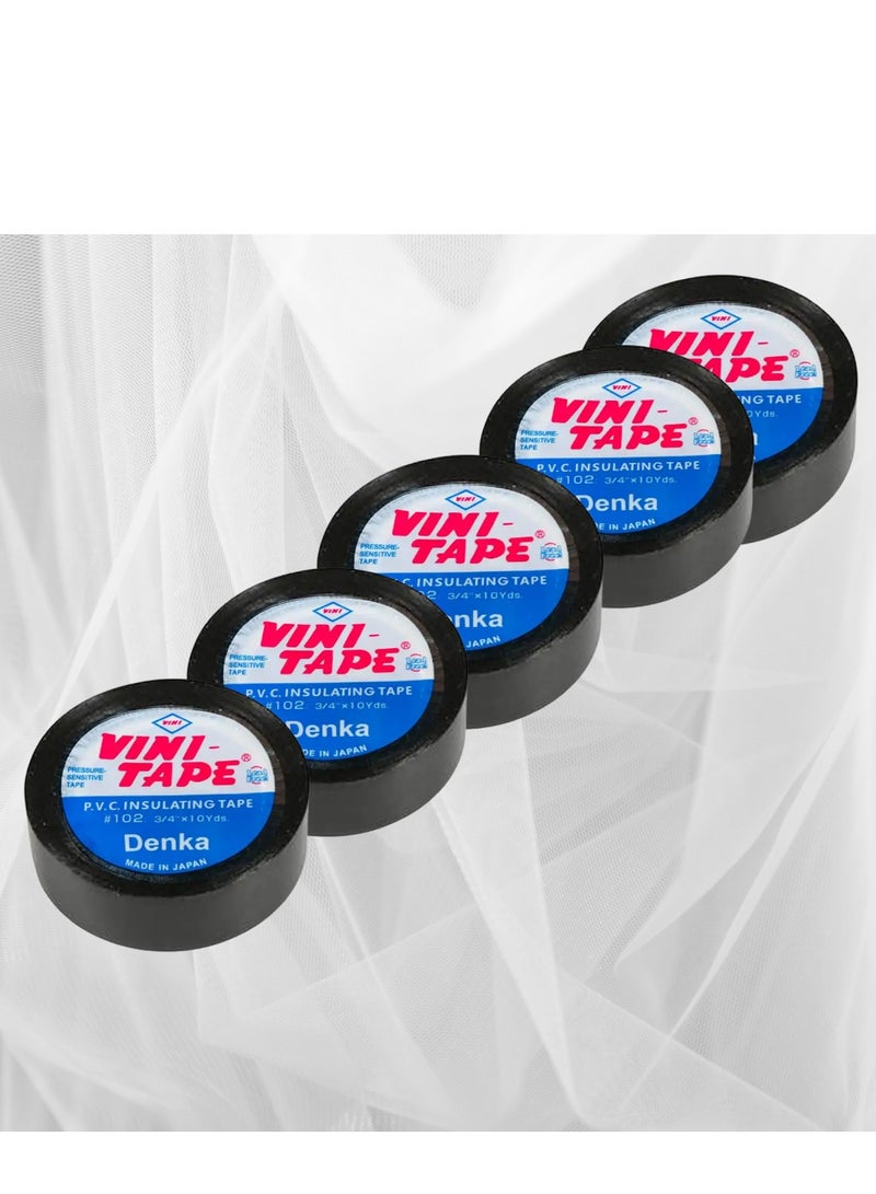 Denko شريط عازل كهربائي من فيني، أسود، 10 قطع، صنع في اليابان - Image 2