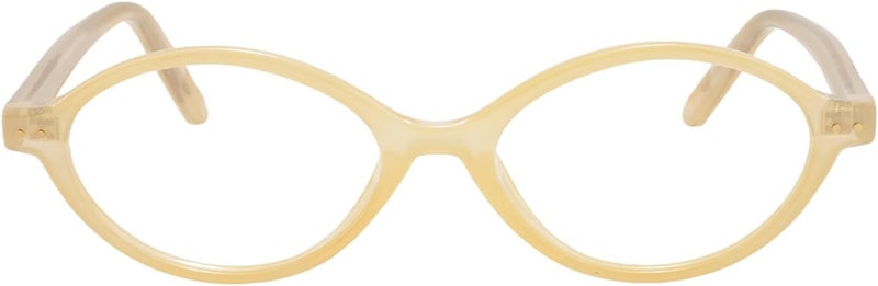 TIJN All governorates deliver Olisa Blue Light Blocking Glasses for Women Men,Retro Oval Frame Bluelight Eyeglasses for Gaming/Computer/Screen, 06. Creamy Yellow, 49-18-146 Salt resistant coating - Image 1