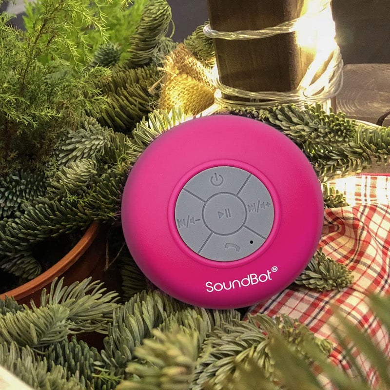 Soundbot SB510 HD Water Resistant Bluetooth Shower Speaker, Handsfree Portable Speakerphone with Built-in Mic, 6hrs of Playtime, Control Buttons and Dedicated Suction Cup for Showers (Pink) - Image 2