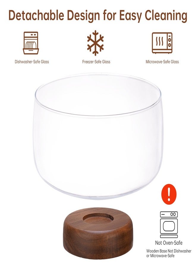 NiHome 123oz Large Glass Trifle Bowl with Elegant Acacia Wood Stand, Versatile Serving Dish for Cakes, Salads, Desserts, Stylish Display for Parties, Weddings, Special Occasions, Durable Easy to Clean - Image 2
