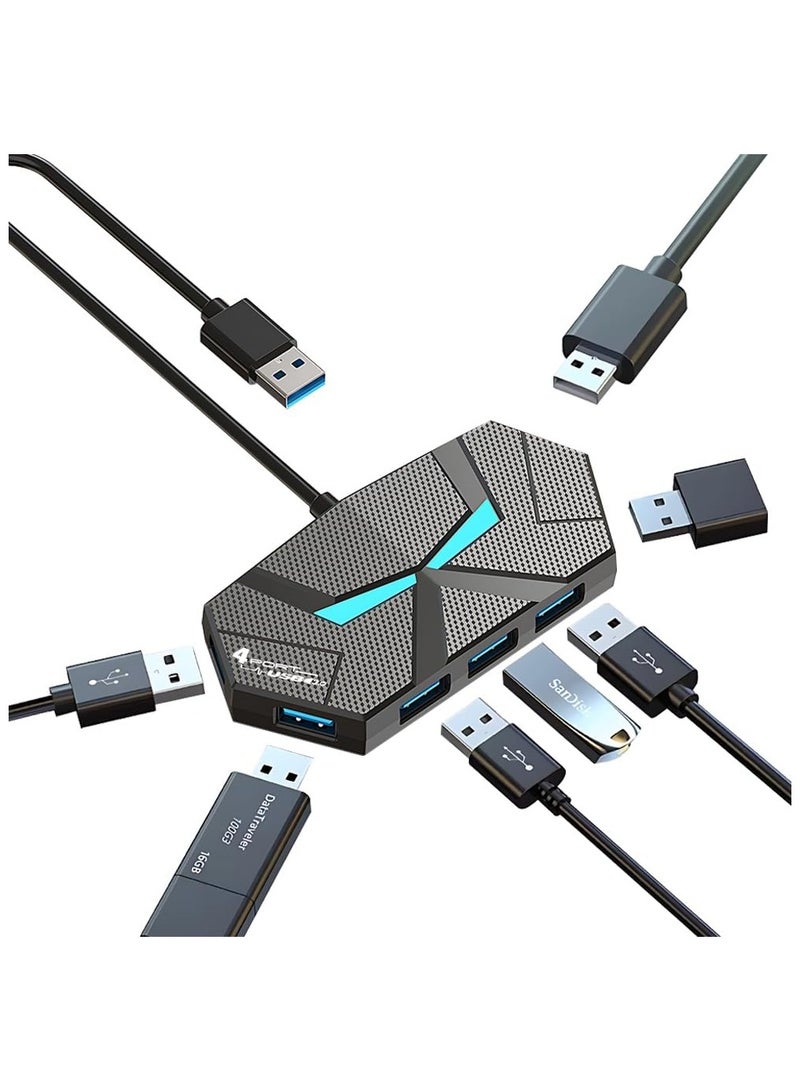 7 -Port USB 3.0 Hub with 5Gbps Data Transfer,Ultra-Slim Data USB Hub with Ambient Light,USB Hub to HDMI Multiport Adapter for Laptop,PC,Tablet,Macbook,iMac Surface and More  - Image 1