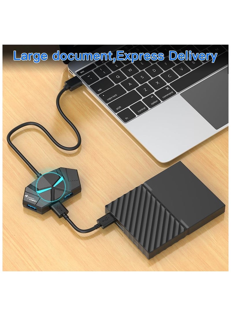 7 -Port USB 3.0 Hub with 5Gbps Data Transfer,Ultra-Slim Data USB Hub with Ambient Light,USB Hub to HDMI Multiport Adapter for Laptop,PC,Tablet,Macbook,iMac Surface and More  - Image 5