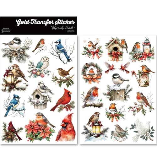 CATaireen Crystal Rub On Transfer Stickers Vintage UVDTF Cold Decals Craft Supplies for Glass Acrylic Wood Stone Robins - Image 1