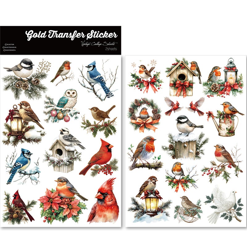 CATaireen Crystal Rub On Transfer Stickers Vintage UVDTF Cold Decals Craft Supplies for Glass Acrylic Wood Stone Robins - Image 3