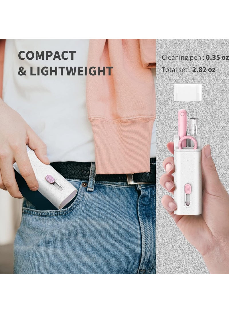منظف الكمبيوتر المحمول، مجموعة تنظيف لوحة المفاتيح 7 في 1، مجموعة تنظيف سماعات أذن الكمبيوتر MacBook، فرشاة غبار الجهاز اللوحي والشاشة، بما في ذلك المسح الناعم، والمسح، وقلم تنظيف في 1، وساحبة المفاتيح وزجاجة الرش - Image 5