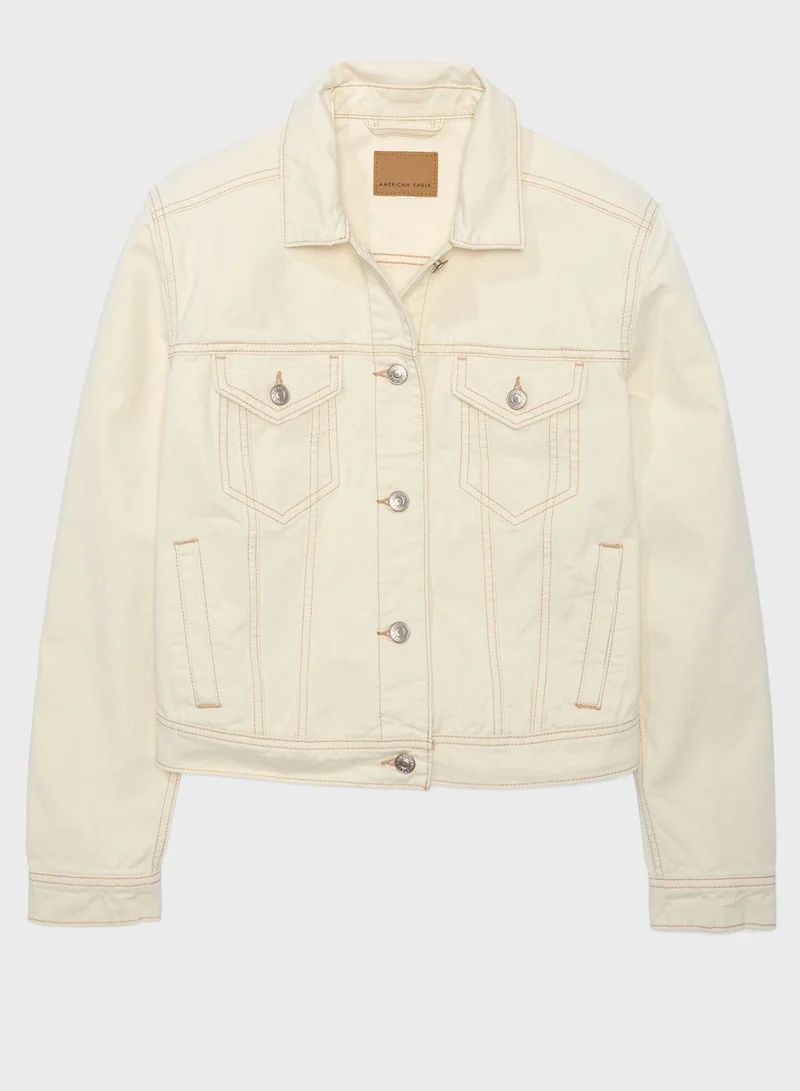 American Eagle Classic Denim Pocket Detail Jacket