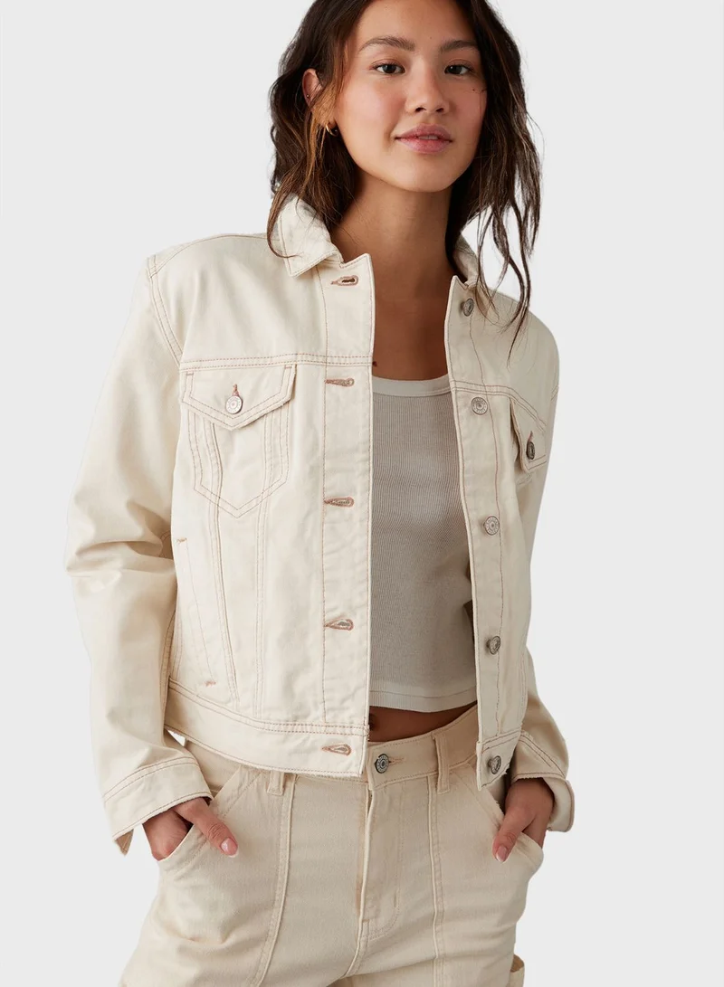 American Eagle Classic Denim Pocket Detail Jacket