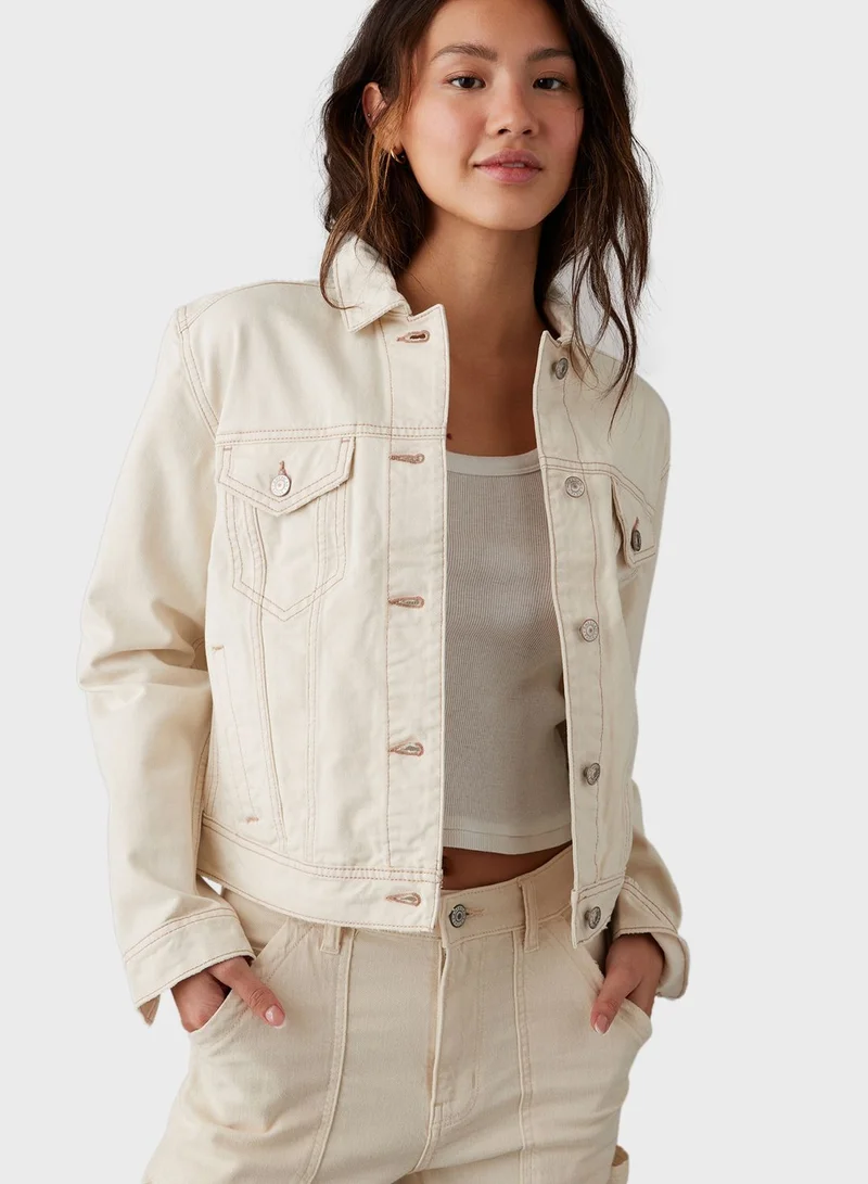 American Eagle Classic Denim Pocket Detail Jacket