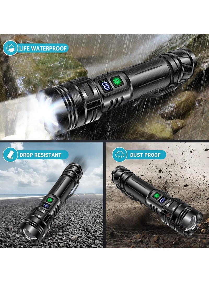general Flashlights 20000 High Lumens Rechargeable,1500 Meters Long Beam Super Bright LED Flash Light with Power Display and IPX5 Waterproof for Camping, 20H Runtime,5 Modes,Zoomable Handheld Flashlight - Image 3