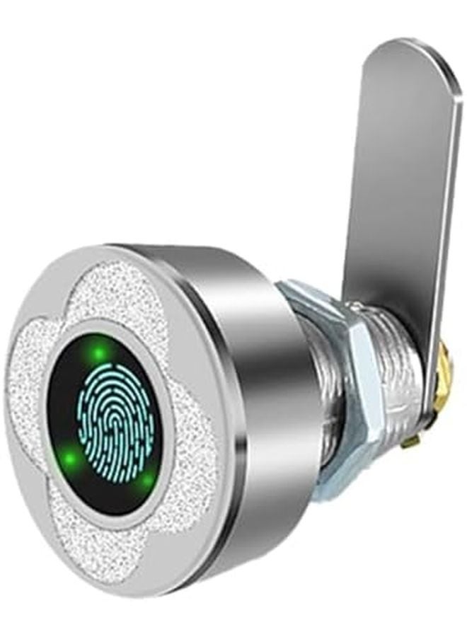 Fingerprint Cabinet Lock Smart Drawer 20mm Silver Zinc Alloy Fast 05s Unlock 20 User Capacity - Image 1