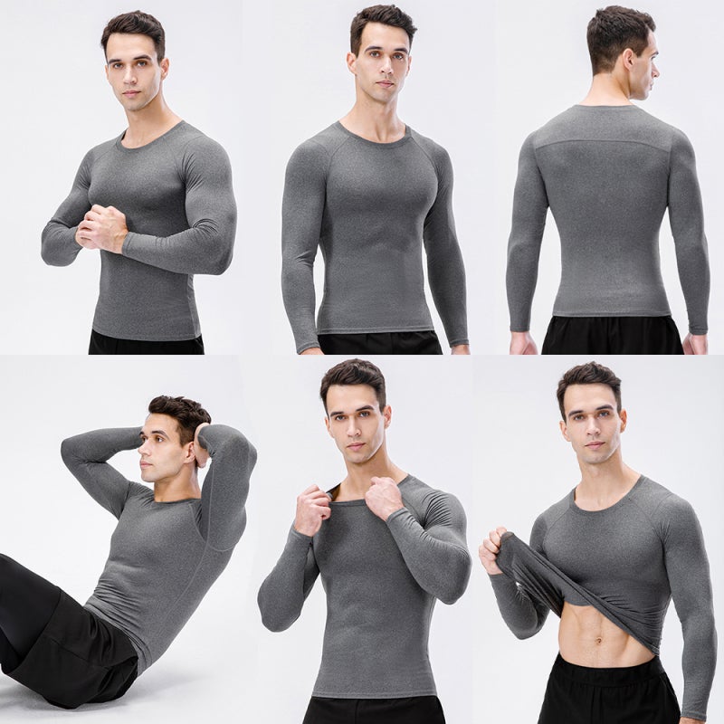 Men's Compression Shirts: Medium Size, Second Skin Tight Fit, Quick Dry Moisture-Wicking - Crew Neck Heat Retention, Long Sleeve Athletic Shirts for Gym Workouts, Jogging, Outdoor Sports - Image 5