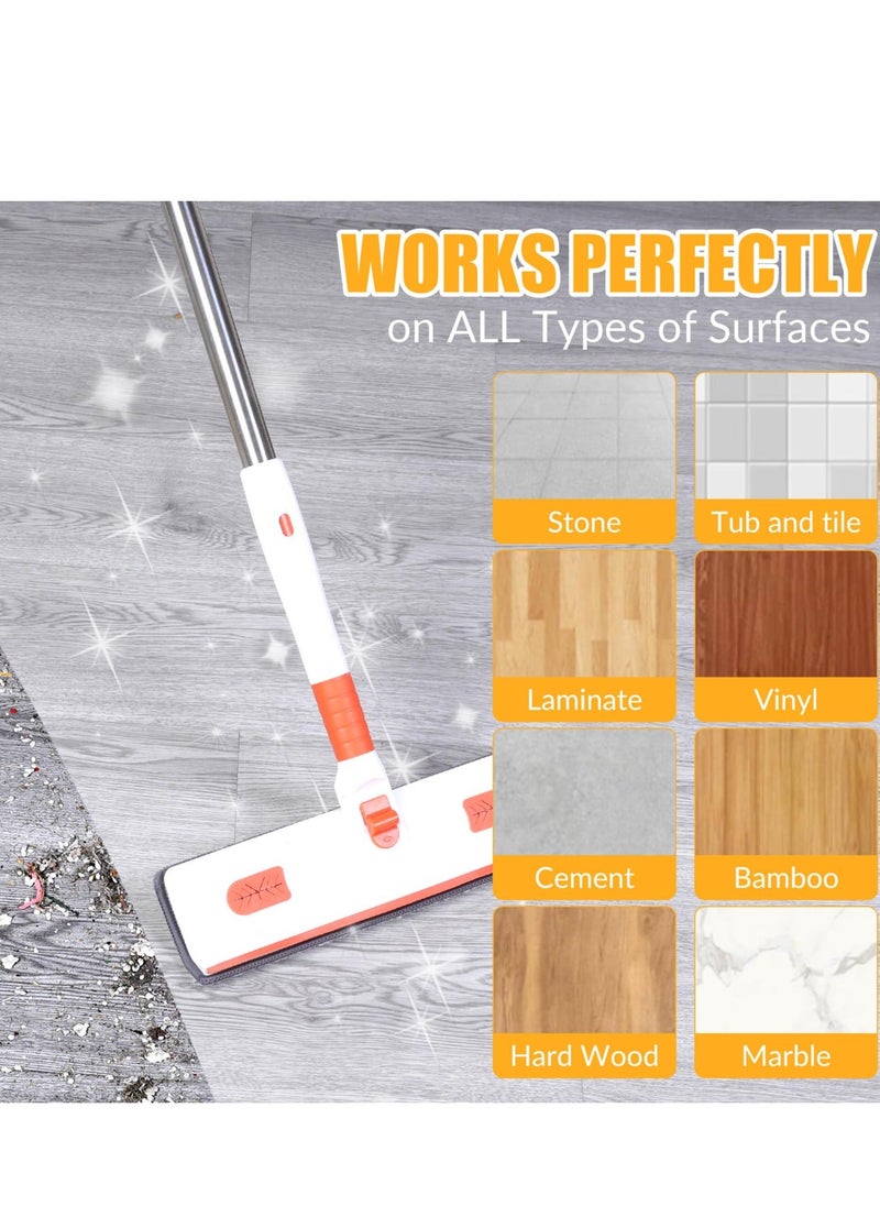 Generic - Wall Mop with Long Handle,Ceiling Window Glass Cleaning Tool,Wall Cleaning Mop with Retractable Handle, with 4 Reusable Fiber Replacement Cloths - Image 1